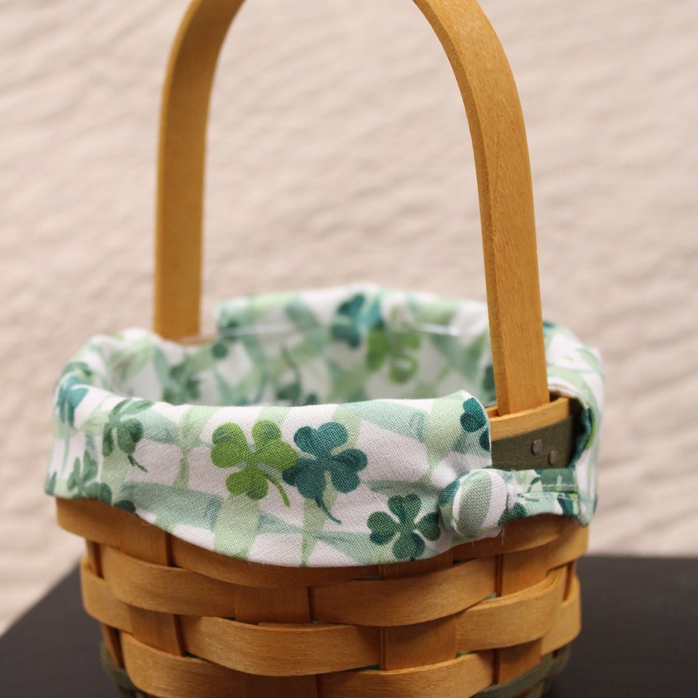 Longaberger Basket  Lucky You St Patrick's Day  Combo Basket, Liner & Protector